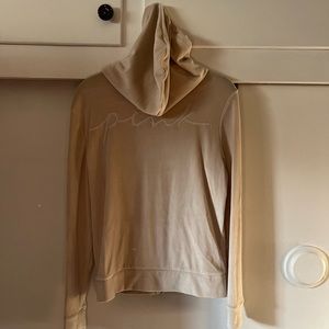 PINK cream velvet sweatshirt size S